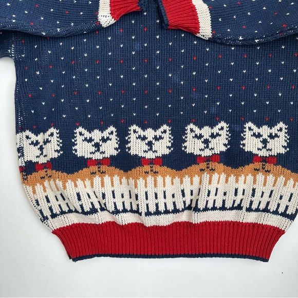 Vintage Crazy Cat Lady Bear Ugly Holiday Sweater S M - Picture 8 of 11